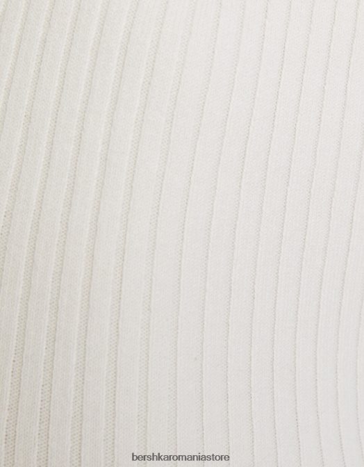 Bershka femei pulover decupat cu decolteu decoltat cremă Z86D968 îmbrăcăminte