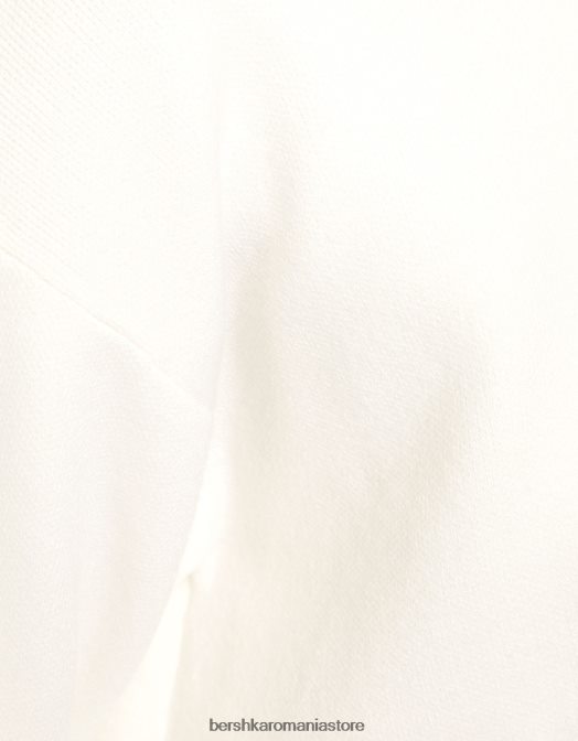 Bershka femei pulover din tricot cu decolteu alb Z86D1077 îmbrăcăminte