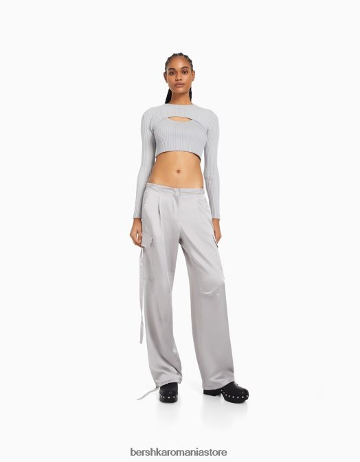 Bershka femei pulover mai încălzit pentru brațe gri Z86D993 îmbrăcăminte