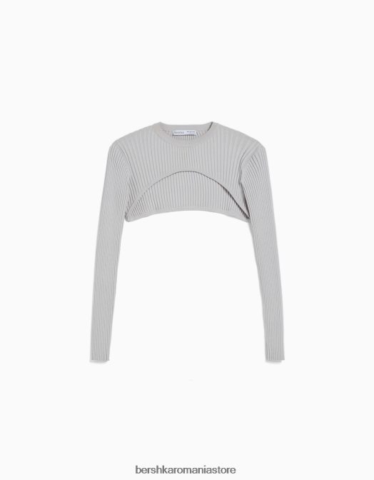 Bershka femei pulover mai încălzit pentru brațe gri Z86D993 îmbrăcăminte