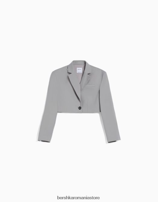 Bershka femei blazer croit decupat gri Z86D1199 îmbrăcăminte