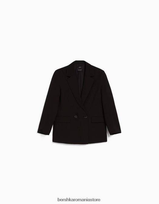 Bershka femei blazer cu croială feminină cu croială obișnuită negru Z86D1183 îmbrăcăminte
