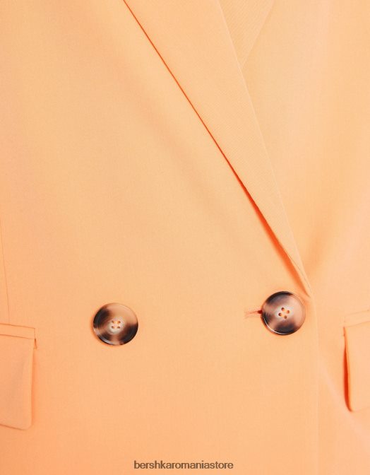 Bershka femei blazer cu croială feminină cu croială obișnuită portocale Z86D1186 îmbrăcăminte
