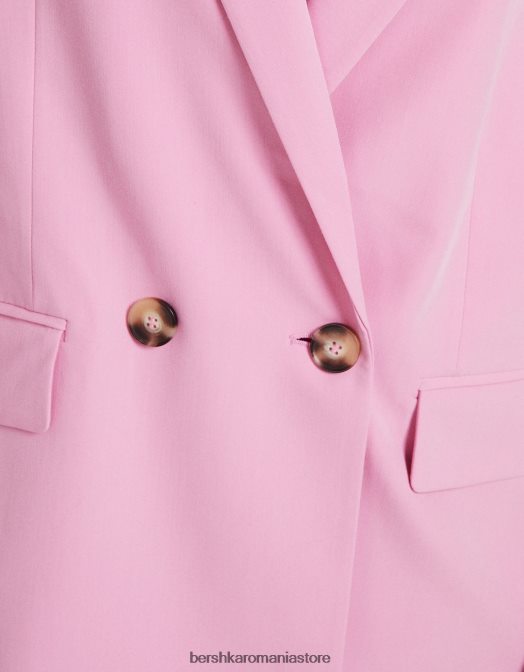 Bershka femei blazer cu croială feminină cu croială obișnuită roz Z86D1185 îmbrăcăminte