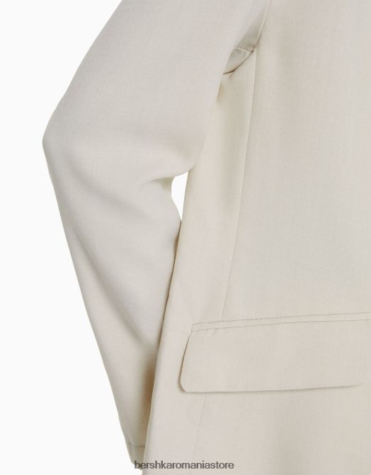 Bershka femei blazer larg cu croiala feminina piatră Z86D1202 îmbrăcăminte