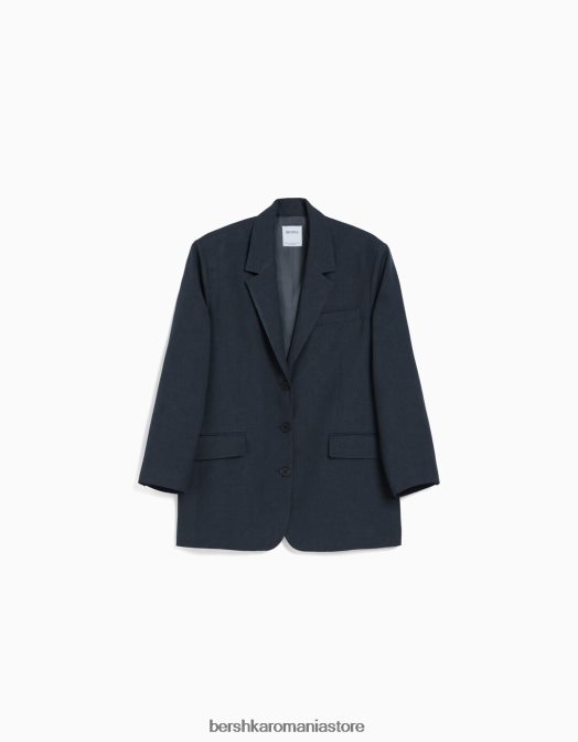 Bershka femei blazer oversize croit gri inchis Z86D1201 îmbrăcăminte