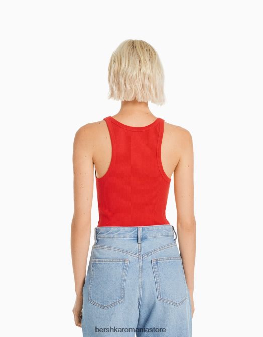 Bershka femei Pachet de 2 topuri cu coaste fără mâneci multicolor Z86D308 îmbrăcăminte