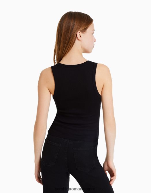 Bershka femei Pachet de 2 topuri cu coaste fără mâneci multicolor Z86D403 îmbrăcăminte