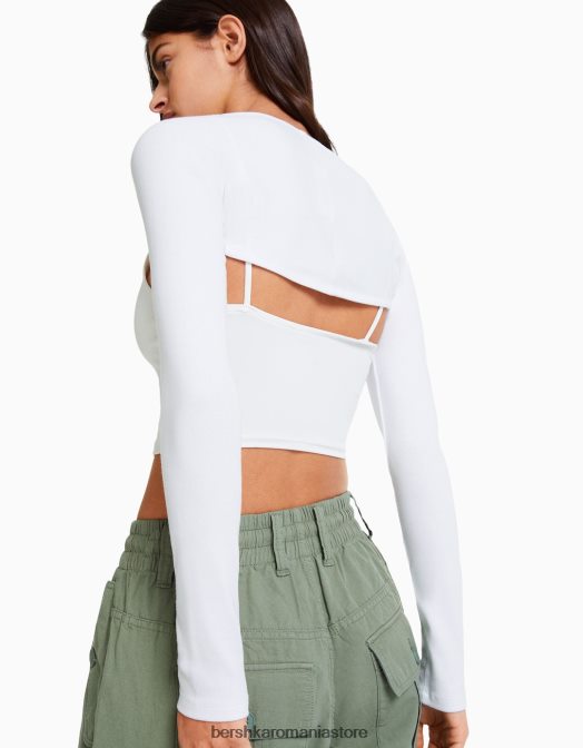 Bershka femei incalzitoare de brate de baza alb Z86D390 îmbrăcăminte