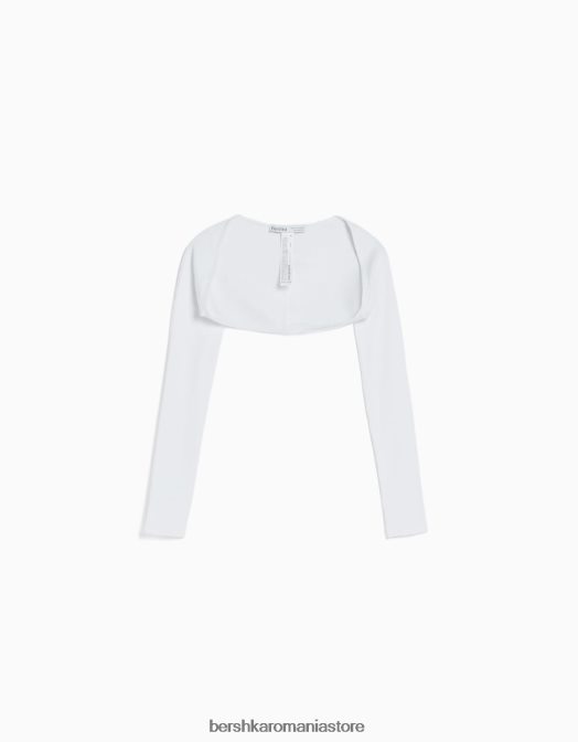 Bershka femei incalzitoare de brate de baza alb Z86D390 îmbrăcăminte