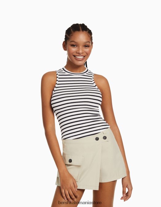 Bershka femei maiou cremă Z86D395 îmbrăcăminte