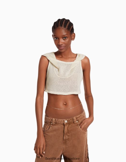 Bershka femei maiou cremă Z86D489 îmbrăcăminte