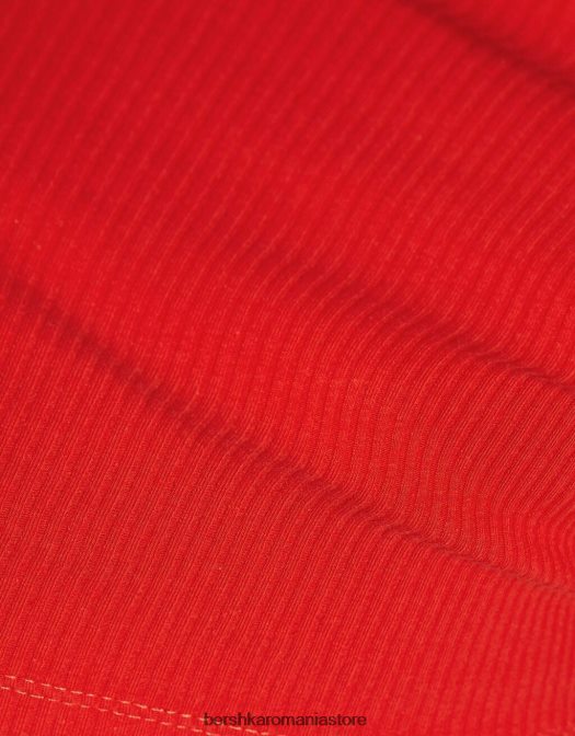 Bershka femei maiou cu nervuri roșu Z86D419 îmbrăcăminte