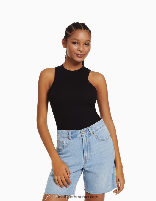 Bershka femei maiou negru Z86D394 îmbrăcăminte