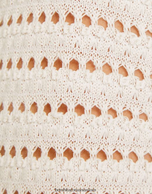 Bershka femei încălzitoare de brațe tricotate deschise cremă Z86D304 îmbrăcăminte