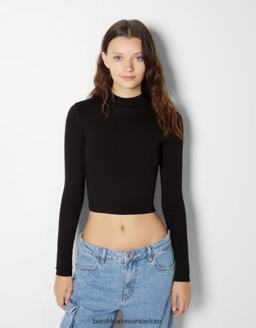 Bershka femei pachet de 2 camasi cu maneca lunga cu gat inalt multicolor Z86D573 îmbrăcăminte