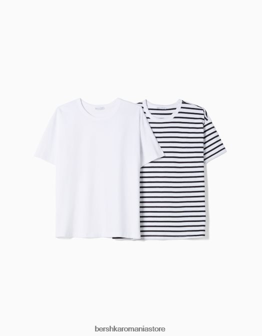 Bershka femei pachet de 2 tricouri oversize cu maneca scurta multicolor Z86D636 îmbrăcăminte