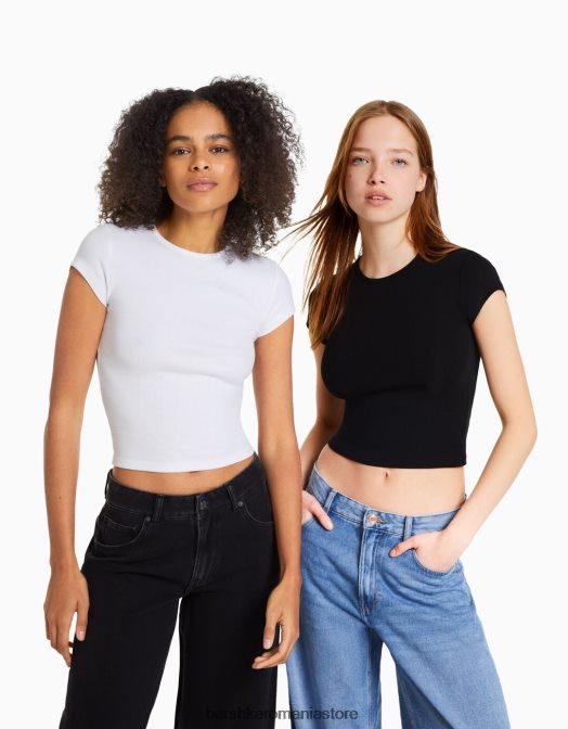 Bershka femei pachet de 2 tricouri striate cu maneca scurta multicolor Z86D331 îmbrăcăminte