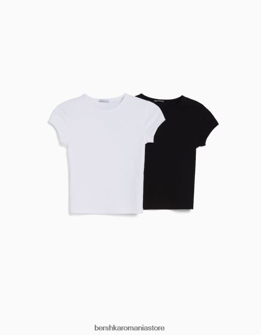 Bershka femei pachet de 2 tricouri striate cu maneca scurta multicolor Z86D331 îmbrăcăminte