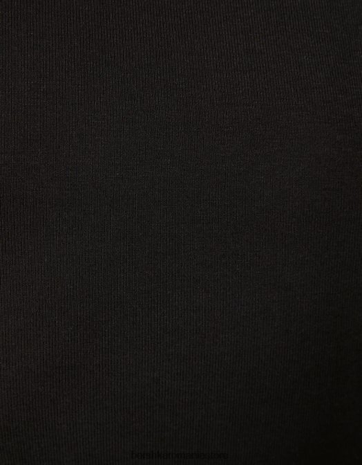 Bershka femei tricou cu mânecă lungă și decolteu în V negru Z86D547 îmbrăcăminte