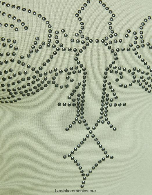 Bershka femei tricou cu mânecă lungă montat cu știfturi alte Z86D454 îmbrăcăminte