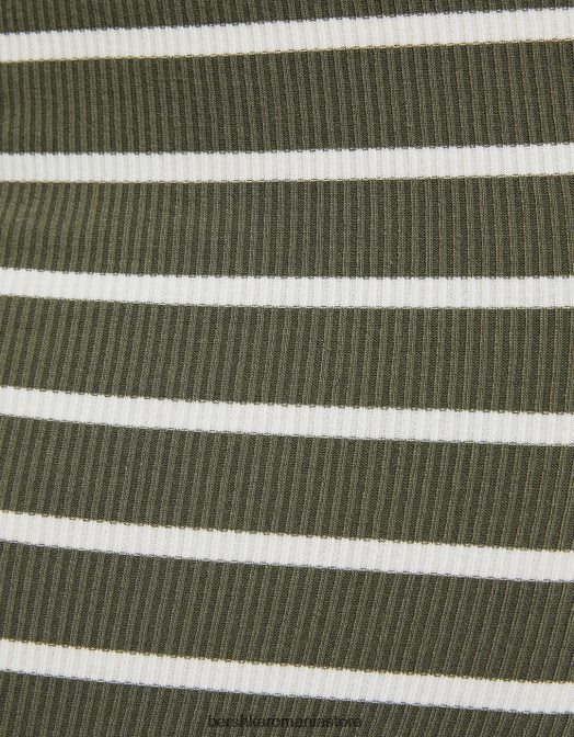 Bershka femei tricou cu mânecă lungă în dungi cu gât barcă kaki Z86D517 îmbrăcăminte