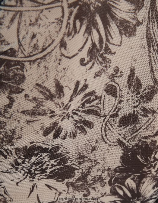 Bershka femei tricou cu mânecă lungă în stil raglan din tul nisip Z86D427 îmbrăcăminte