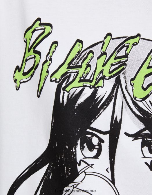 Bershka femei tricou cu mânecă scurtă cu imprimeu Billie Eilish alb Z86D477 îmbrăcăminte