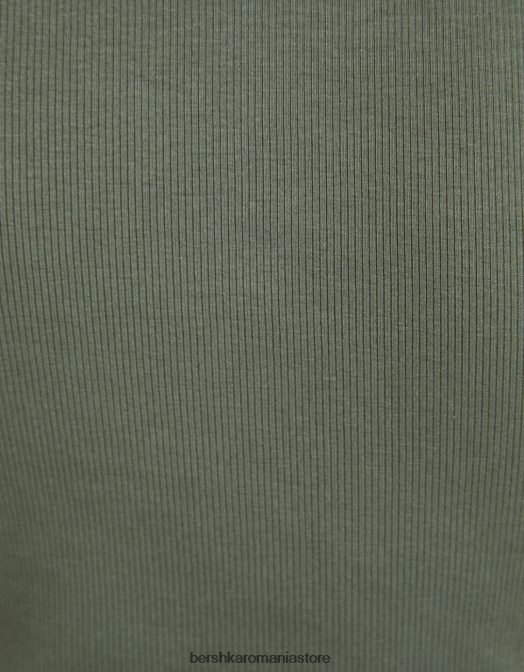 Bershka femei tricou cu mânecă scurtă cu nervuri exclusiv Z86D345 îmbrăcăminte