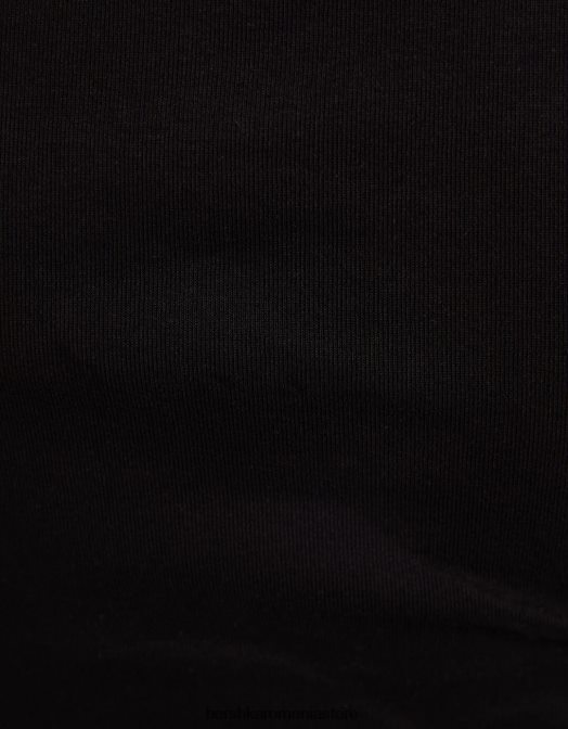 Bershka femei tricou cu maneca scurta cu decolteu negru Z86D569 îmbrăcăminte