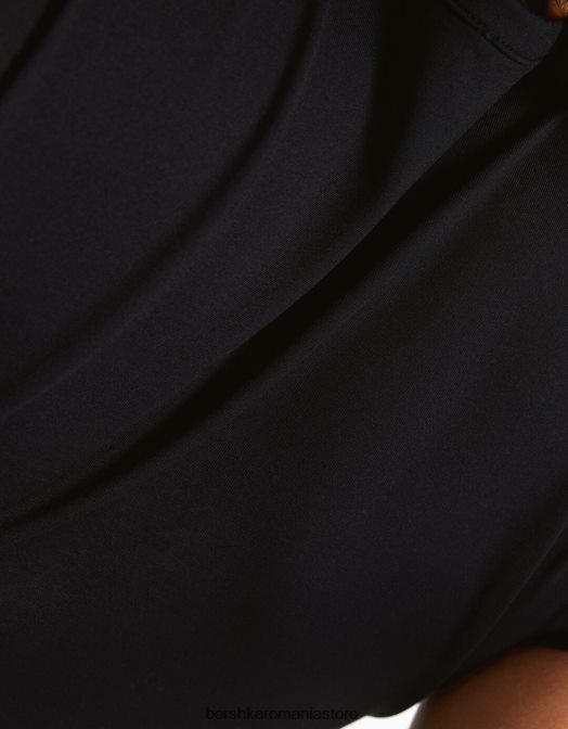 Bershka femei tricou cu maneca scurta cu detaliu negru Z86D511 îmbrăcăminte