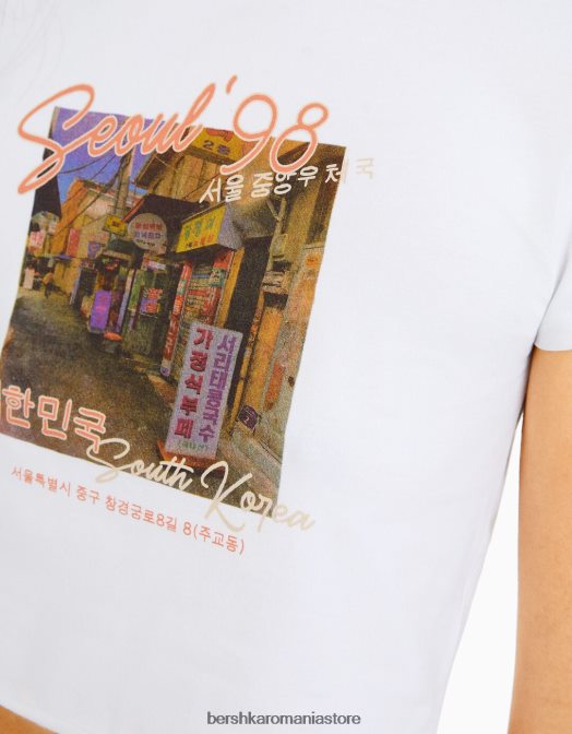 Bershka femei tricou cu maneca scurta cu imprimeu alte Z86D365 îmbrăcăminte