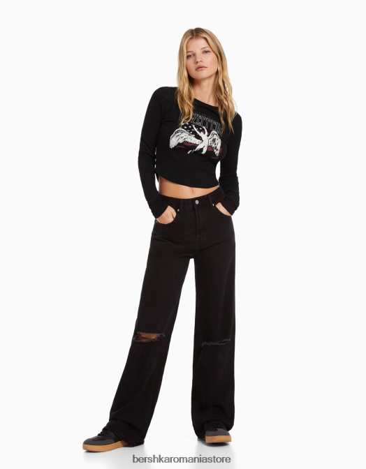 Bershka femei tricou cu maneca scurta cu imprimeu led zeppelin alte Z86D553 îmbrăcăminte