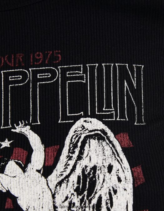 Bershka femei tricou cu maneca scurta cu imprimeu led zeppelin alte Z86D553 îmbrăcăminte