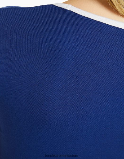 Bershka femei tricou cu maneca scurta cu imprimeu marina Z86D581 îmbrăcăminte