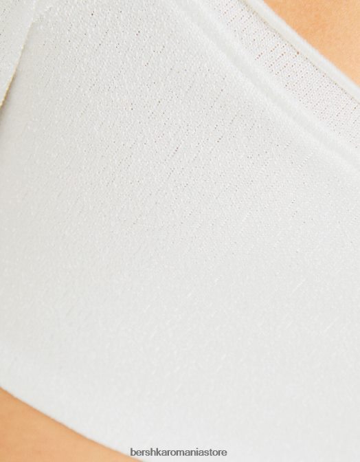 Bershka femei tricou decupat cu mânecă lungă, cu nod în mai multe direcții aproape alb Z86D455 îmbrăcăminte