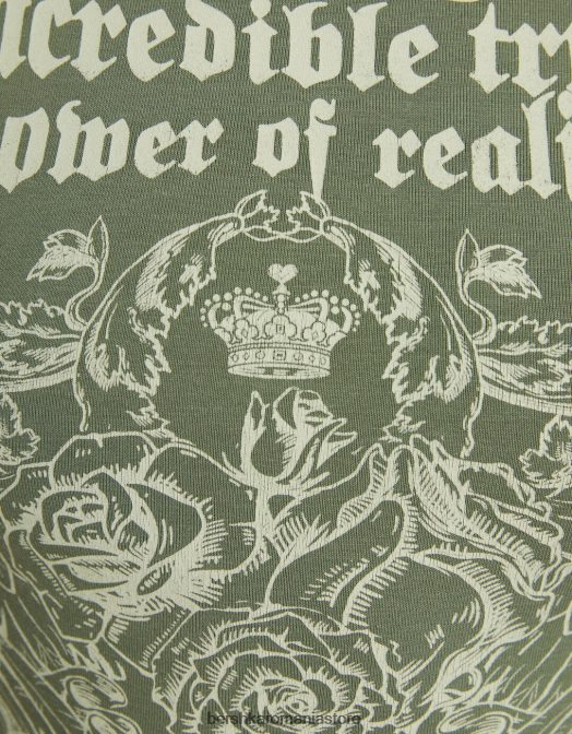 Bershka femei tricou fără mâneci cu cusături contrastante și imprimeu kaki Z86D584 îmbrăcăminte