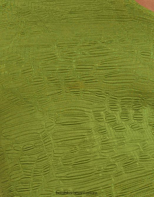 Bershka femei tricou fără mâneci texturat kaki Z86D375 îmbrăcăminte