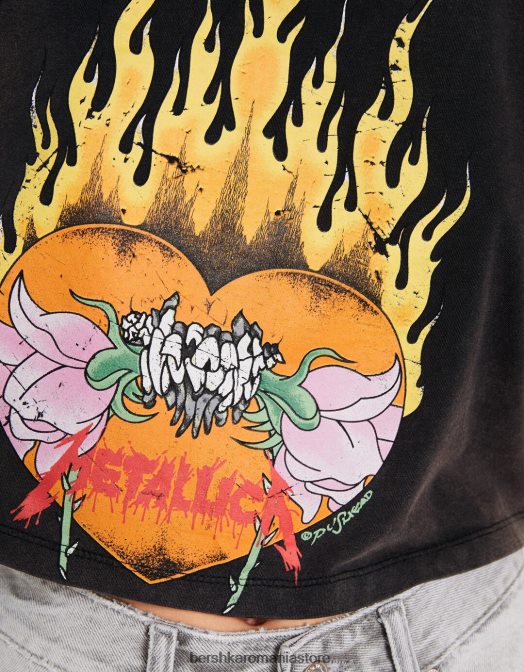 Bershka femei tricou metallica fără mâneci gri Z86D469 îmbrăcăminte