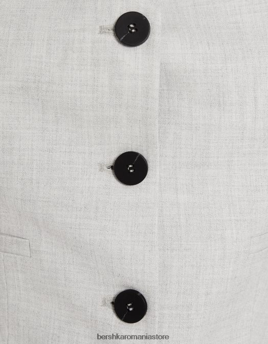 Bershka femei body cu vestă croită gri Z86D1182 îmbrăcăminte