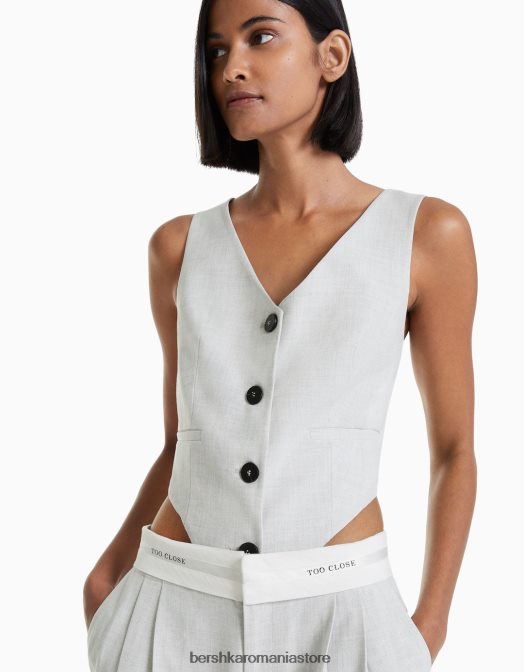 Bershka femei body cu vestă croită gri Z86D863 îmbrăcăminte