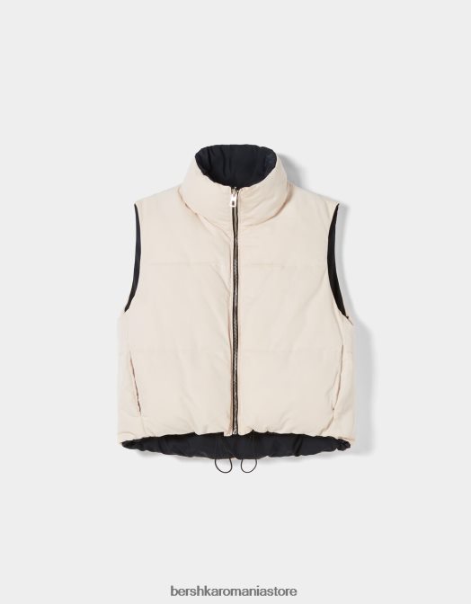 Bershka femei vestă decupată reversibilă negru Z86D1156 îmbrăcăminte