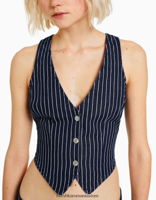Bershka femei vestă din denim cu dungi alte Z86D864 îmbrăcăminte