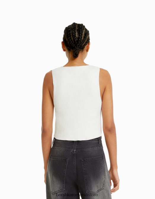 Bershka femei vestă din tricot cu nasturi exclusiv Z86D658 îmbrăcăminte