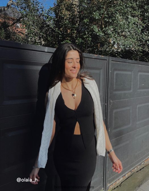 Bershka femei vestă din tricot cu nasturi negru Z86D657 îmbrăcăminte