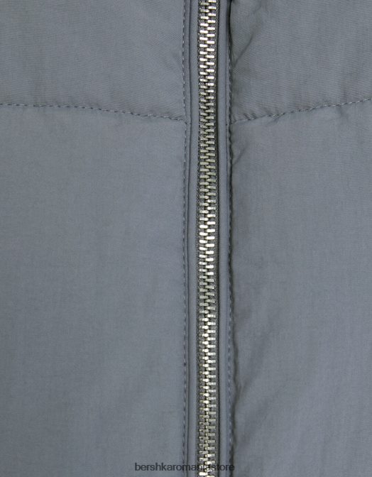 Bershka femei vestă puf din nailon căptușită gri Z86D1162 îmbrăcăminte