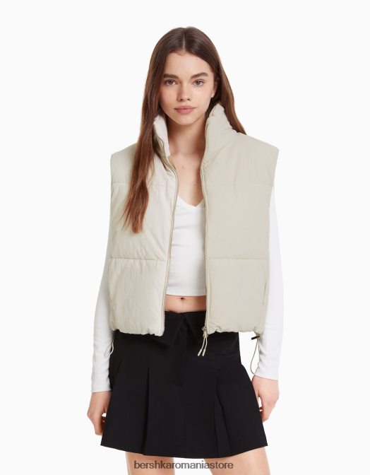 Bershka femei vestă puf din nailon căptușită piatră Z86D1172 îmbrăcăminte