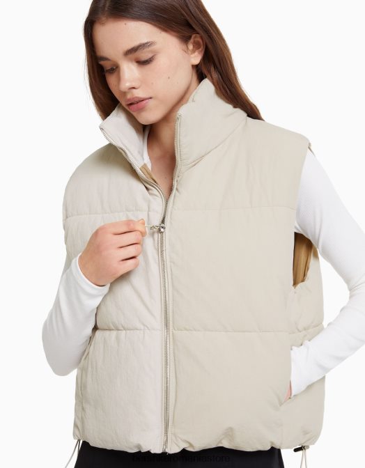 Bershka femei vestă puf din nailon căptușită piatră Z86D1172 îmbrăcăminte