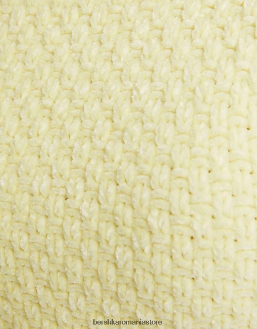 Bershka femei vesta din tricot chenilia galben Z86D606 îmbrăcăminte