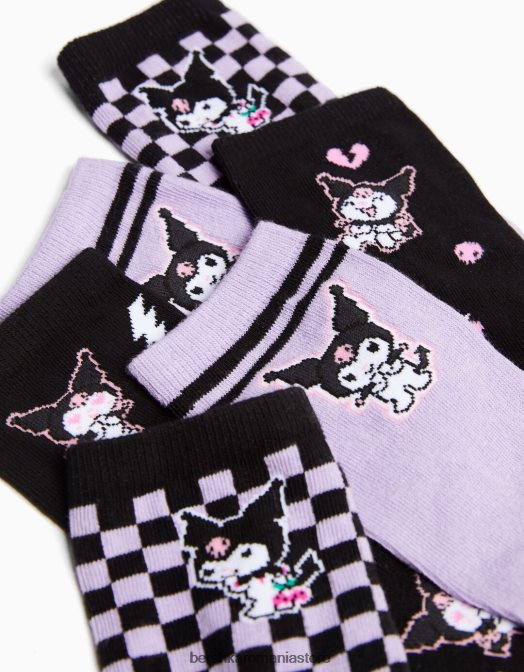 Bershka unisex Pachet de 3 șosete kuromi negru Z86D4227 accesorii